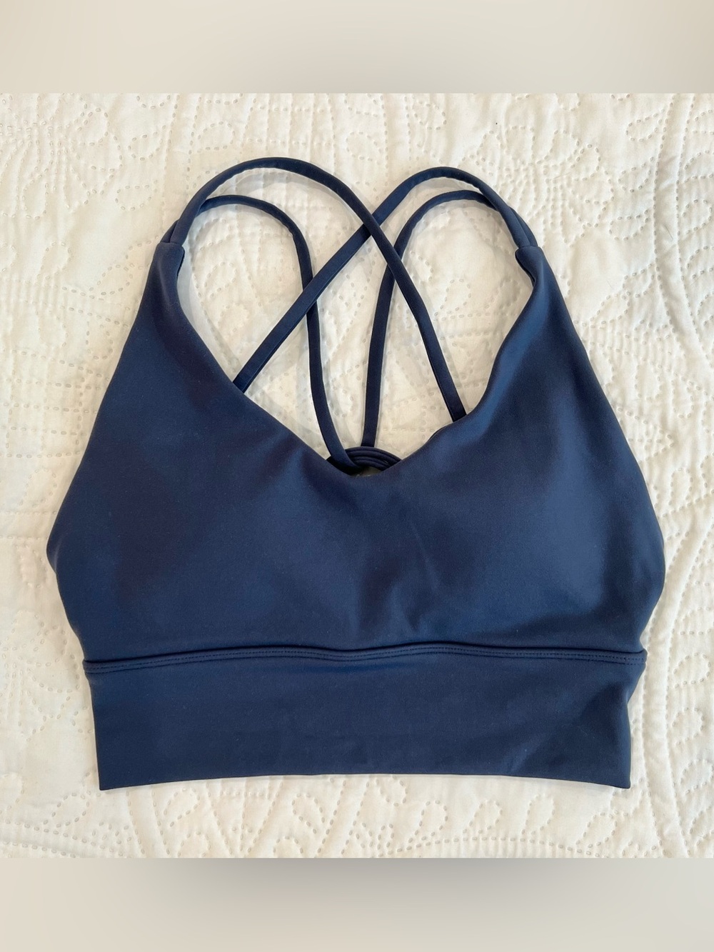 Lorna Jane | Lotus Longline Sports Bra, XS, Night Time Blue